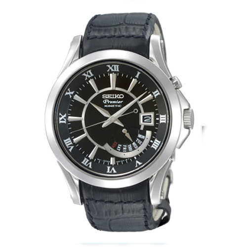 Seiko herreur fra Premier serien med Kinetic urværk og retrograde dato