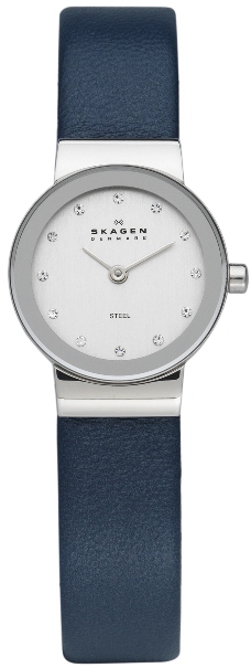 358XSSLN SKAGEN DAMEUR, STEEL LEATHER