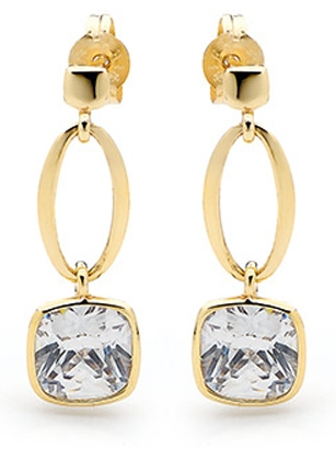 9 KARAT GULD ØRESTIKKER 55312/CZ