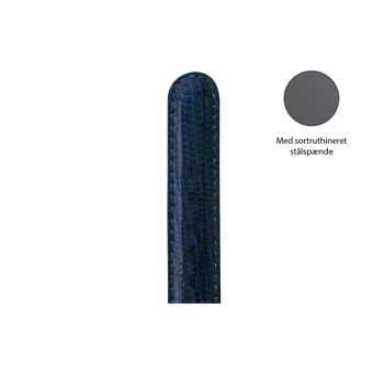 Christina Collect blå læderrem med sort spænde, 16 mm
