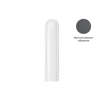 Christina Collect hvid læderrem med sort spænde, 16 mm