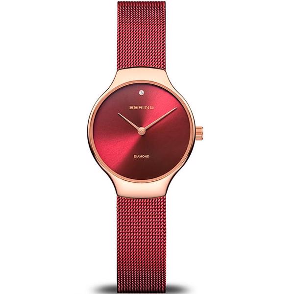Forgyldt stål Charity quartz dame ur fra Bering