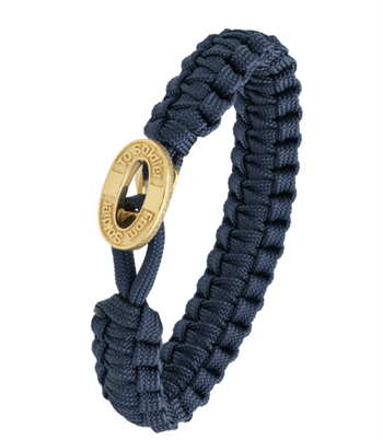 Aagaard From Soldier to Soldier blåt armbånd med oxideret forgyldt stållås
