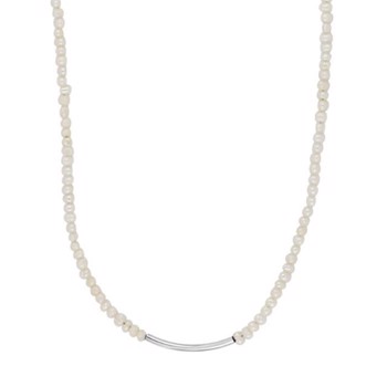 PEARL52 925 rhodineret sterling sølv halskædehvide ferskvandsperlerNordahl