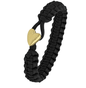Aagaard From Soldier to Soldier Sort armbånd med Soldier forgyldt Heart stållås