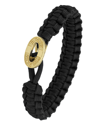Aagaard From Soldier to Soldier Sort armbånd med Soldier oxideret forgyldt stållås