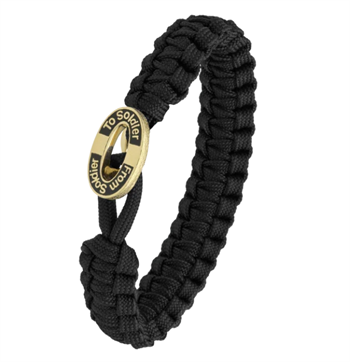 Aagaard From Soldier to Soldier Sort armbånd med Soldier forgyldt stållås
