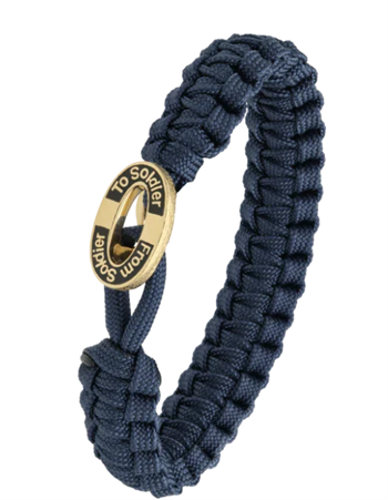 Aagaard From Soldier to Soldier blåt armbånd med Soldier forgyldt stållås