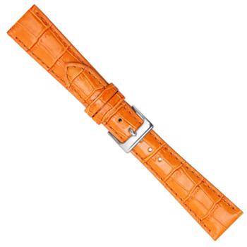 Køb model 454-14-18, Urrem i orange blank imiteret alligator skind føres i 12-22mm, her 18 mm her hos Ur-Tid.dk