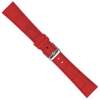 Køb model 497-07-14, Urrem i rød mat imiteret alligator skind føres i 12-20mm, her 14 mm her hos Ur-Tid.dk