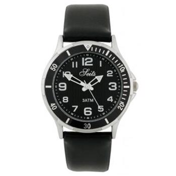sort rustfri stål Sport Watch Quartz Drenge ur fra Nowley