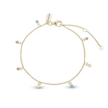 Rainbow  armbånd & ankelkæde forgyldt sterling sølv smykke fra Christina Jewelry