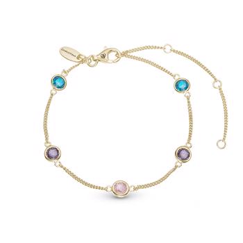 Colourful Champagne  armbånd & ankelkæde forgyldt sterling sølv smykke fra Christina Jewelry