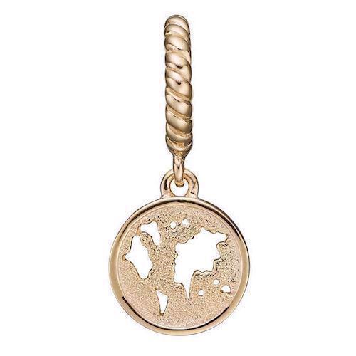 Image of dame The World mini medaljon med jorden til læderarmbånd smykke fra Christina Collect