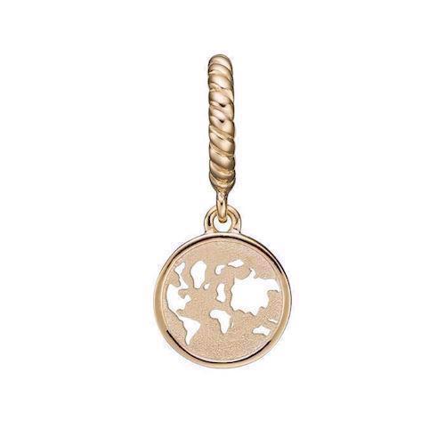 Image of dame The World verden medaljon charm til sølvarmbånd smykke fra Christina Collect