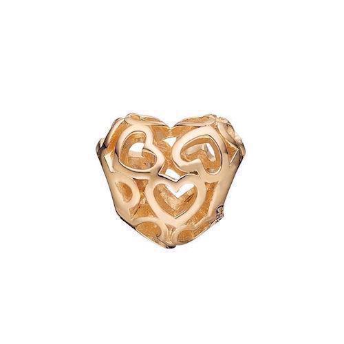 Image of dame Petite Heart Beat Love hjerte charm til sølvarmbånd smykke fra Christina Collect