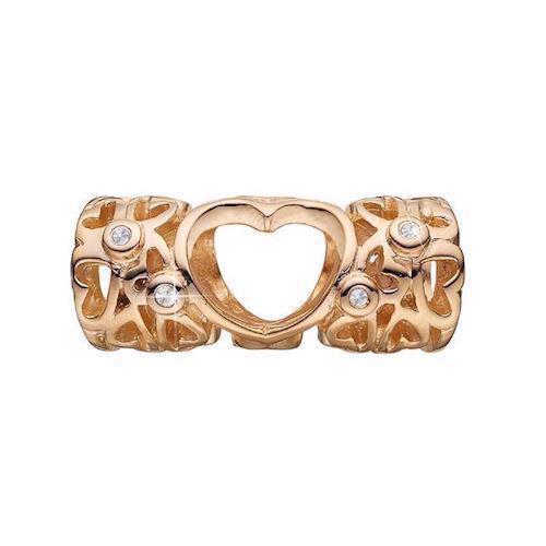 Image of dame Petite Forever & Ever hjerte charm med hvid topasser til sølvarmbånd smykke fra Christina Collect