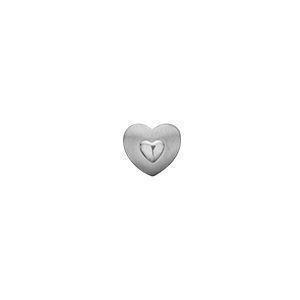 Image of dame Petite Be Mine matteret hjerte med blank hjerte charm til sølvarmbånd smykke fra Christina Collect