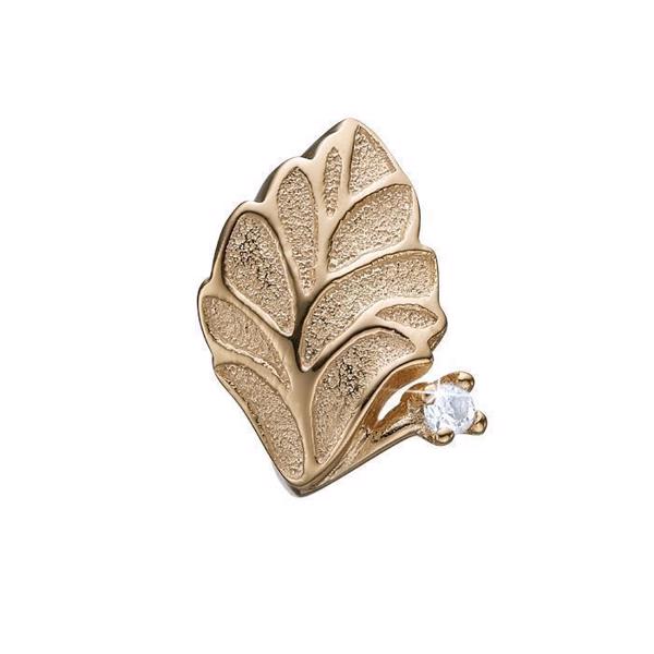 Image of dame Topaz Leaf blad charm med hvid topas til læderarmbånd smykke fra Christina Collect