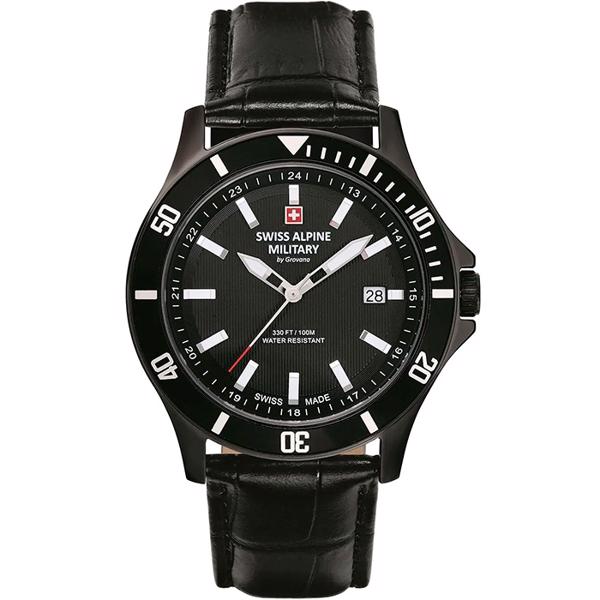 PVD coated stål Military quartz herre ur fra Swiss Alpine Military