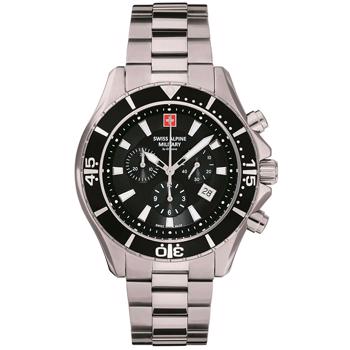 Stål Military Chronograph quartz herre ur fra Swiss Alpine Military