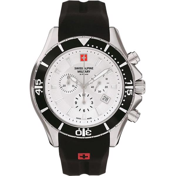Stål Military Chronograph quartz herre ur fra Swiss Alpine Military