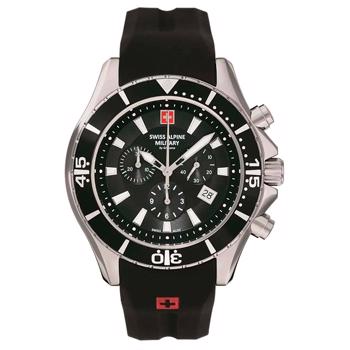 Stål Military Chronograph quartz herre ur fra Swiss Alpine Military