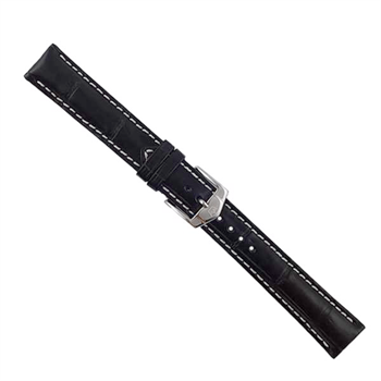 Sort alligatorskinds urrem fra ZRC, her 18-20 mm