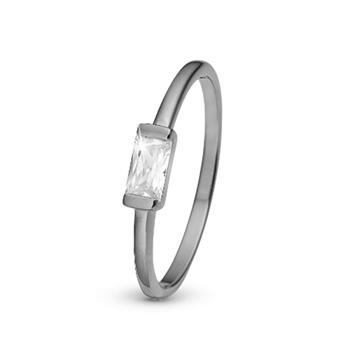 White Single Baguette sterling sølv  0 ring  smykke fra Christina Jewelry
