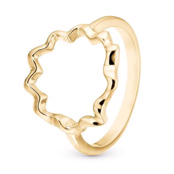 Ocean Waves forgyldt sterling sølv 1,8 mm  ring  smykke fra Christina Jewelry