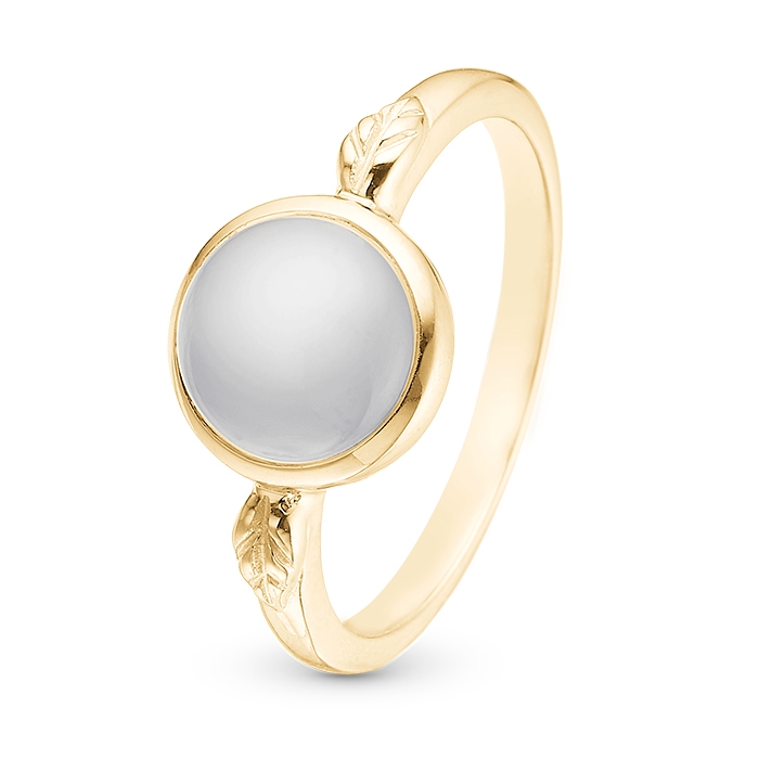 3.27.B, Moonstone forgyldt sølv 1,9 mm ring smykke fra Christina Jewelry