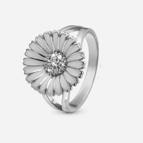 Marguerite CZ sterling sølv   ring  smykke fra Christina Jewelry