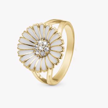 Marguerite CZ forgyldt sølv  0 ring  smykke fra Christina Jewelry