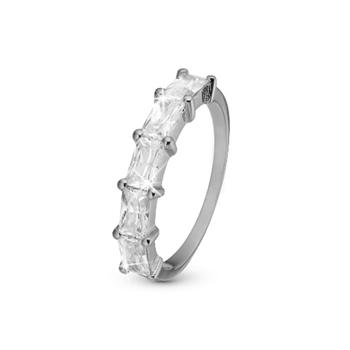 White Baguette sterling sølv  0 ring  smykke fra Christina Jewelry