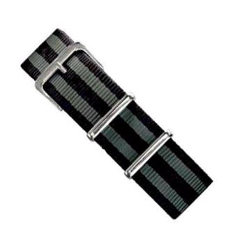 Køb 530/F-02, Nato rem i sort og grå striber føres i 18-24mm her hos Ur-Tid.dk