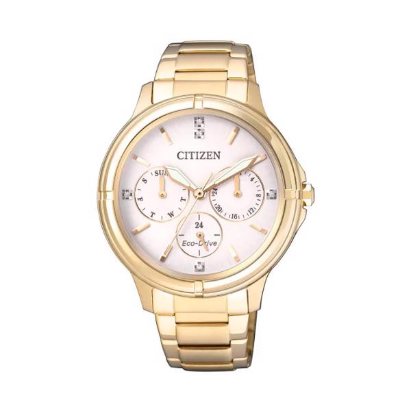 Forgyldt stål Elegant ladies ECO Drive Quartz Dame ur fra Citizen