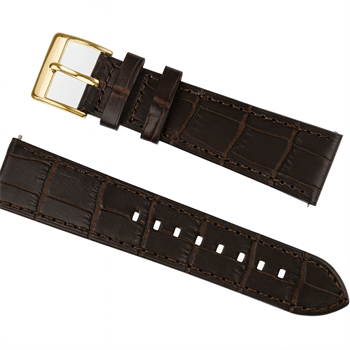 Gant urrem, brun kalv med præg og rosa spænde, 22 mm