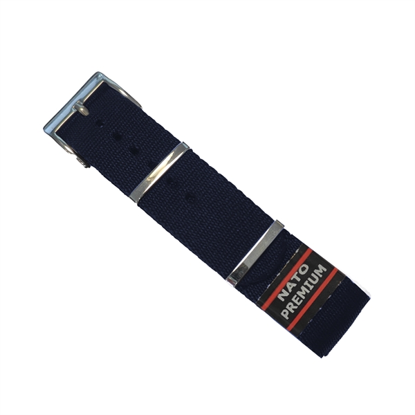 Køb 510663-05-20, Nato Premium rem i blå føres i 20-22mm, her 20 mm her hos Ur-Tid.dk