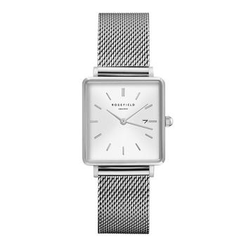 blank stål The Boxy Collection quartz dame ur fra Rosefield