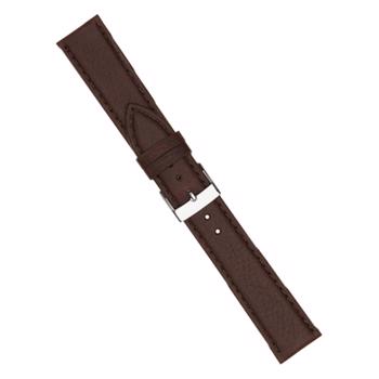 Køb din Urrem i mørkebrun struktureret skind med syning føres i 10-22mm, her 14 mm her hos Ur-Tid.dk