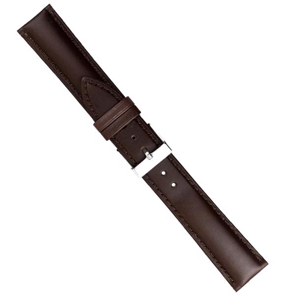Køb model R0283-02-24, Urrem i mørkebrun kalveskind med syning føres i 18-24mm, her 24 mm her hos Ur-Tid.dk