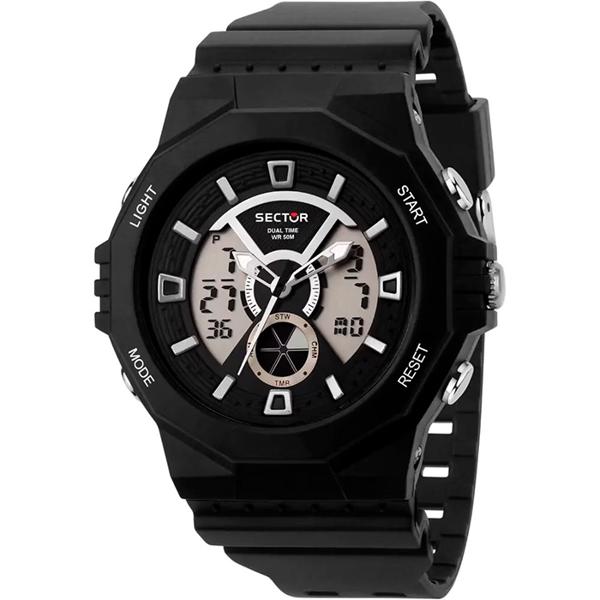 Plastik Analog Digital Quartz Herre ur fra Sector