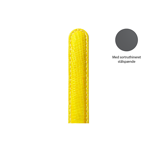 Christina Collect gul læderrem med sort spænde, 16 mm