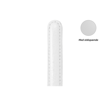 Christina Collect hvid læderrem med sølv spænde, 18 mm