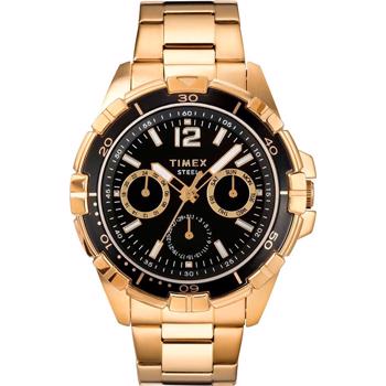 Forgyldt stål Classic Premium gold Quartz herre ur fra Timex