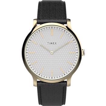 Forgyldt stål City Gallery Quartz herre ur fra Timex