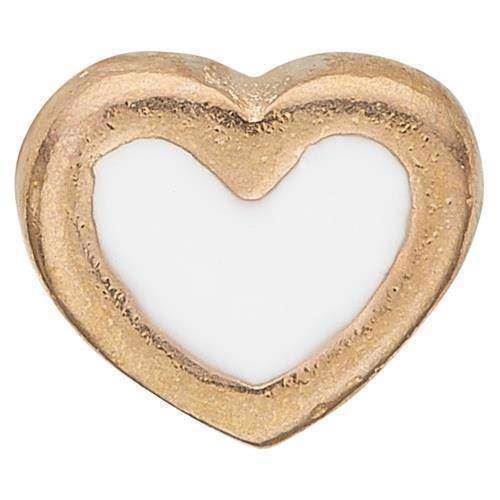 Christina Collect forgyldt 925 sterling sølv Enamel Heart Lille forgyldt hjerte med hvid emalje, model 603-G3