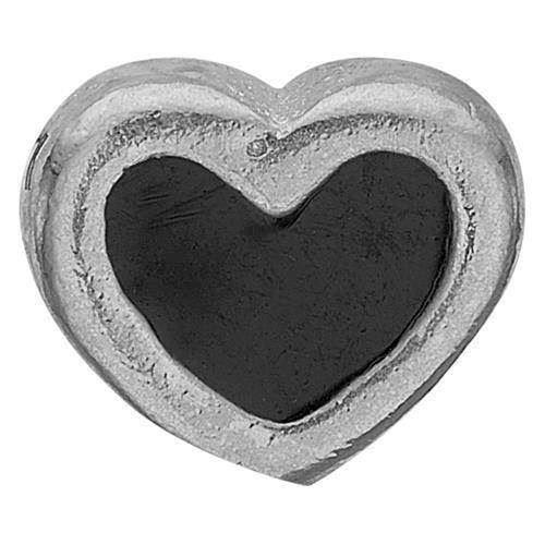 Christina Collect 925 sterling sølv Black Enamel Heart Lille sølv hjerte med sort emalje, model 603-S4