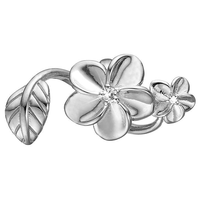 630-S203, sølv buket charm til læderarmbånd Flower Bouquet med overflade fra Christina