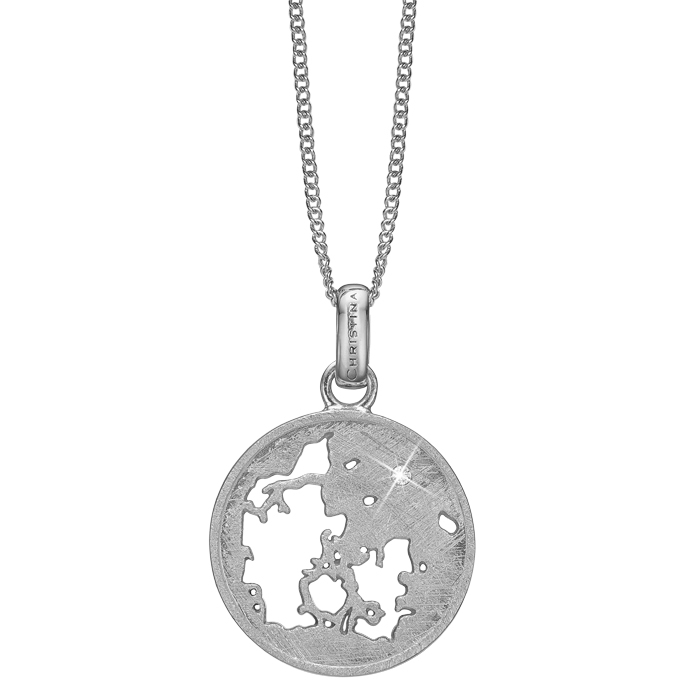 680-S57, rå Sterling sølv vedhæng Denmark / Danmark med overflade Christina Jewelry